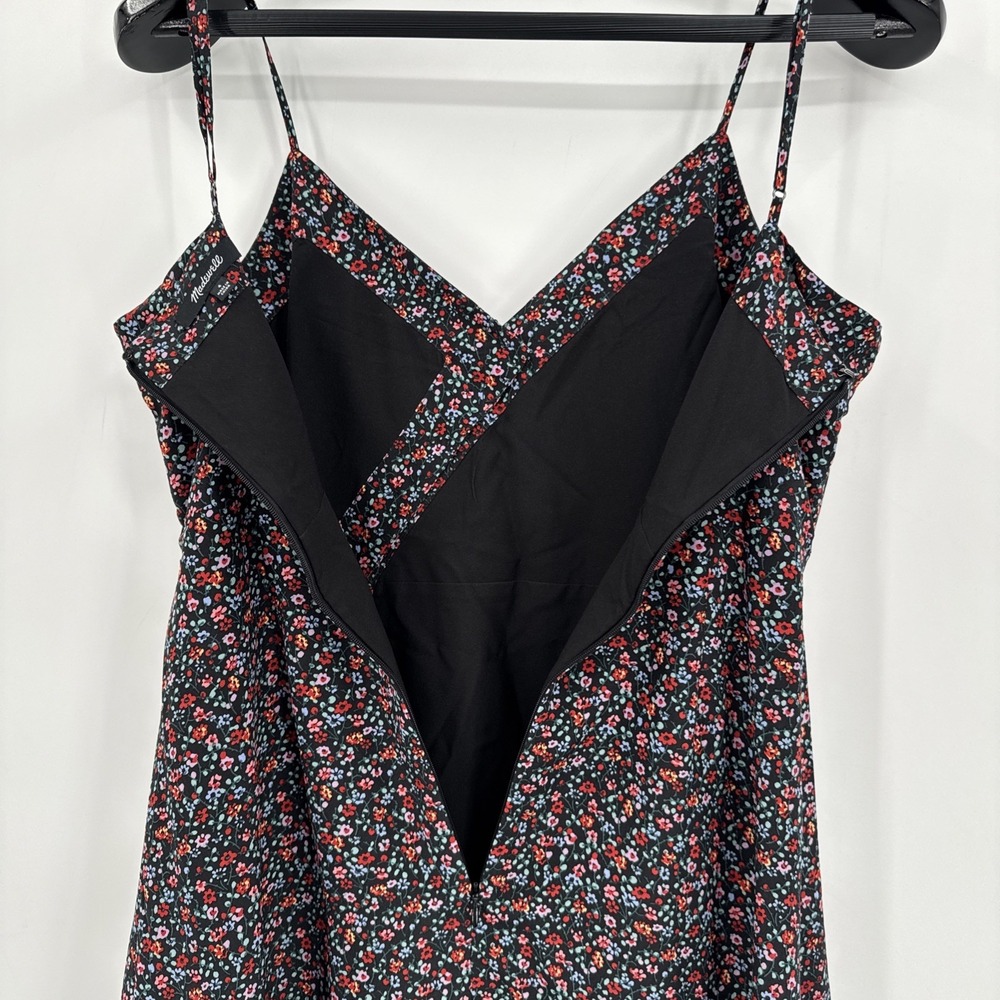 Madewell Women's Silk Button-Wrap Cami Dress in Fieldwalk Ditzy Floral Print 4 - Picture 7 of 13